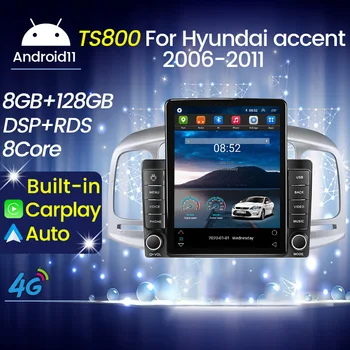 סגנון אנדרואיד 10 4+64G כל אחד רכב אוטומטי רדיו מולטימדיה נגן וידאו חכם המערכת על יונדאי אקסנט 3 2006-2011