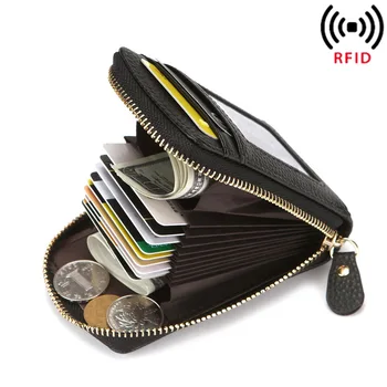 עור PU מטבע הארנק אנטי-סריקה עסקי הבנק אשראי אוטובוס מחזיק התעודה מטבע כיס גברים RFID חסימת קטן הארנק