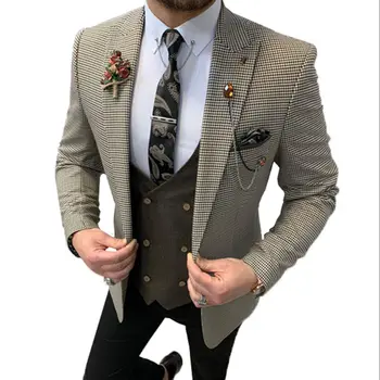 עיצוב חדש הלו ' קט עסקים חליפות גברים לשיא דש החתן טוקסידו השושבינים בהזמנה אישית חתונה רשמית נשף בלייזר