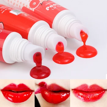 עמיד למים מדהים לקלף נוזלי שפתון לחות מתמשכת לקרוע Lipgloss איפור סקסי שפתון אדום זיגוג שפתיים גוון קוסמטיקה