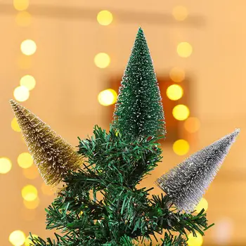 עץ חג מולד קישוט מציאותי מיני עצי חג המולד צבעים שאינם דוהים מלאכותי קישוטים חגיגיים סט של 3