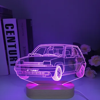עץ מגניב Supra המכונית 3D מנורת לילה LED בצבעים הוביל שינוי הילדים מנורת לילה Beroom אווירה מנורת שולחן בנים מתנות צעצועים