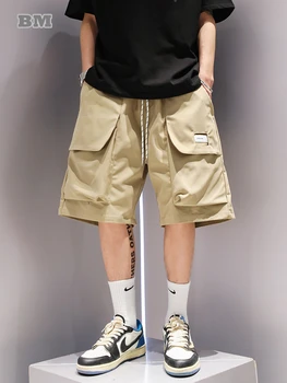 קוריאני אופנה היפ הופ מנופחים המכנסיים גברים בגדי אופנת רחוב משוחרר מזדמנים מכנסיים Harajuku באיכות גבוהה ספורט קצרים.
