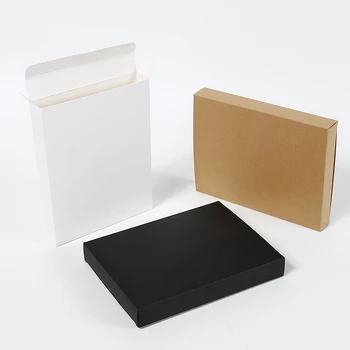 קראפט תיבת נייר לבן שחור מסכת פנים אריזות מתנה, קופסאות 50 יחידות