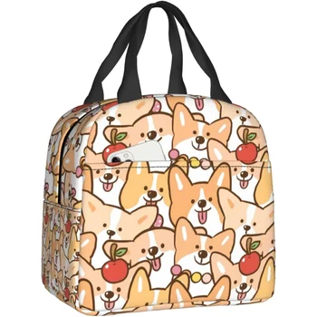 קריקטורה חמודה כלב קורגי מבודד הצהריים עבור בנות לשימוש חוזר קופסת אוכל לעבוד יותר מגניב שקיות בנים פיקניק נסיעות תרמי תיבת