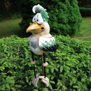 שרף גן דקורטיבי עוף מלאכות חצר עוף פסלי אמנות מתנת החג לשימוש חוזר החצר האחורית עיצוב