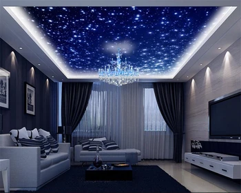 תמונת טפט בסגנון אירופאי ציור התקרה כוכבים בשמיים רקע ציור קיר נייר הסלון מסעדה קיר