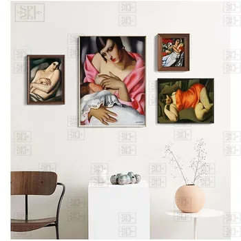 תמרה דה Lempicka סקסי ליידי בציר פוסטרים, הדפסי בד ציור שמן קיר ארט ציורי קיר תמונות עבור הסלון לעיצוב הבית